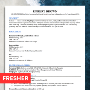 resume for freshers #2 | ats friendly resume | professional modern resume | cv template | compatible for word, pages